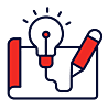 Red light bulb icon – Tekaxis digital creativity and marketing ideas